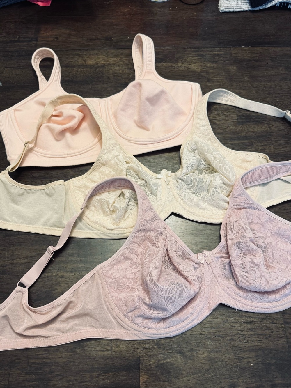 Vintage Breezies 3-pc Lace Bra Bundle Lot 42D